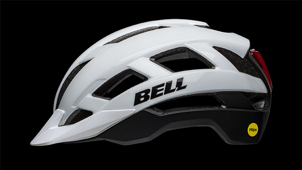 Side profile of a white Falcon XRV LED helmet